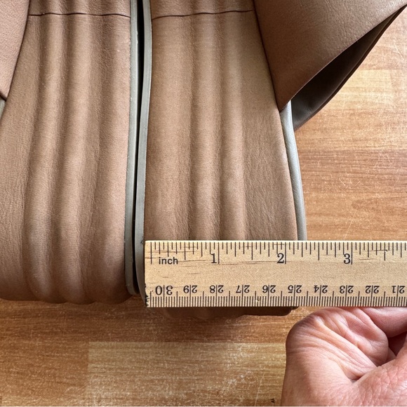 Free People Harbor leather flatform slide sandals tan/neutral size 40 - Picture 6 of 10